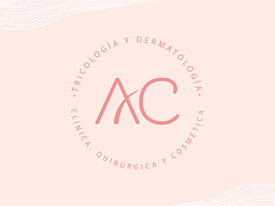 AC Logo branding dermatology flat graphic design hair logo pink