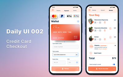 Daily UI 002 : Credit Card Checkout daily ui 002 dailyui design fintech personal finance ui designer uidesign uxdesign