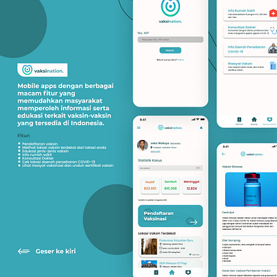 vaksination - Vaccine information & Registration app design ui ux