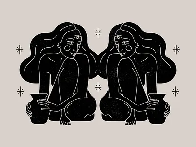 Coincidence astrology bodies body branding coincidence design girl illustration lineal logo magic mystic ui woman