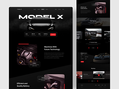 Tesla - Web Design Exploration advanced battery black car design dribbble electricity engine fast future machine modern motor showroom sport super tesla ui uidesign