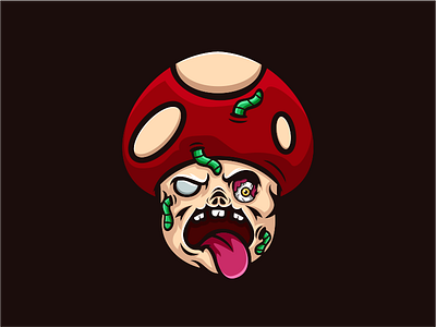 THE MUSHROOM ZOMBIE branding character color company design dribble flat general ideas illustration instagram logo logoinspirations mark mascot mushroom ui vector zerologicstudio zombie