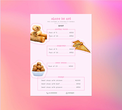 Restaurant Menu/Flyer aesthetic cafe menu design flyer food food menu illustration menu pink restaurant menu