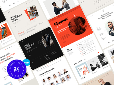 Moonex - Creative Portfolio Template agency dark ui designer developer envato freelancer minimalist portfolio studio swiss swiss style theme ui wordpress