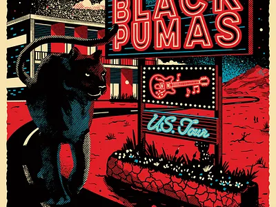 Black Pumas US Tour Poster black pumas gig poster graphic design illustration music rock music