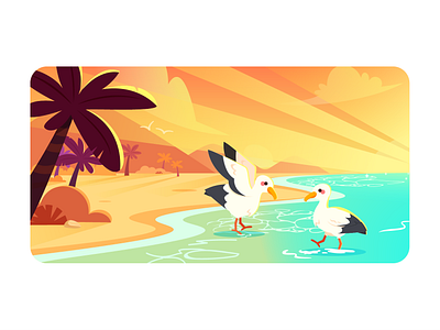 seaside vector 插图 设计