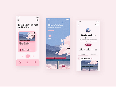 Cherry blossoms APP design figma ui
