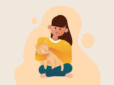 Relax With Cat app branding design flat illustration graphic design illustration ui vector web illustration