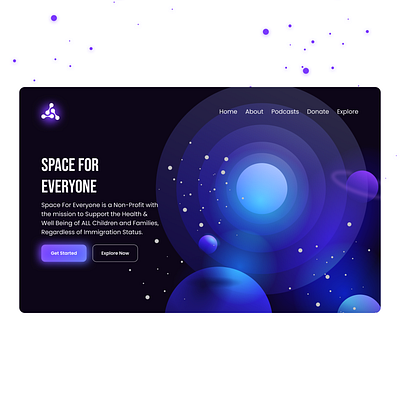 Space For Everyone design galaxy illustration minimal moon nasa nasa web planet ui planets website sky space space craft space for every one space ui space ui design sun ux vector webdesign website