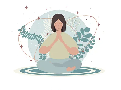 Meditation process in flat illustration flat illustration illustration yoga pics