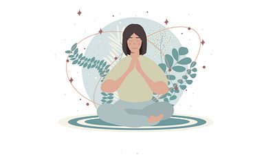 Meditation process in flat illustration flat illustration illustration yoga pics