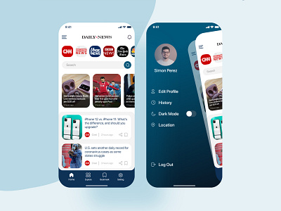 News application app application concept design news newspaper ui ux