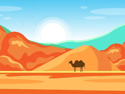 Desert landscape design illustration vector