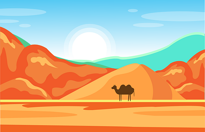Desert landscape design illustration vector