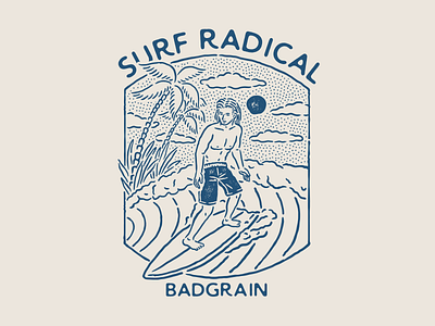 Surf Radical branding design graphic design hand drawn illustration vintage