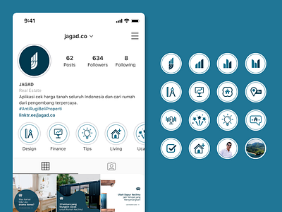 JAGAD Instagram Featured Stories Icons app branding concept design icon logo ui ux vector