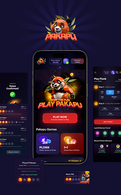 Pakapu (Lotto gaming App) graphic design logo ui