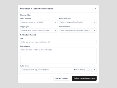 Custom Notification Modal custom notification modal modal notification notification modal ui