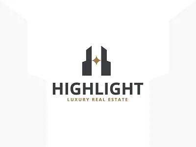 High Light Real Estate bold clean concept creative design geometric inspiration letter h logo luxury mark modern mortgage real estate sign simple symbol