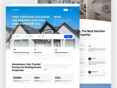 Homedewe - Real Estate Landing Page 3d animation app branding design graphic design house illustration landingpage living logo minimal mobile design mobile ui motion graphics rent ui uidesign ux uxdesign