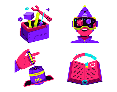 Polkadot Wiki - Main Page Illustrations character design futuristic iconography illustration vector web3