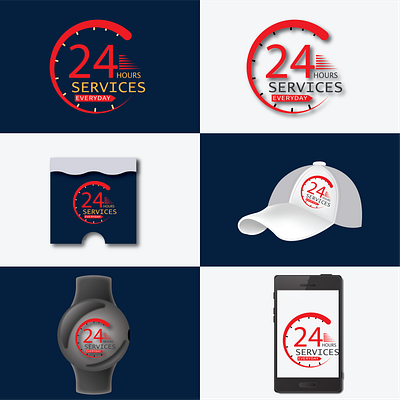 24 hours delivery service logo adobe illustrator branding graphic design logo