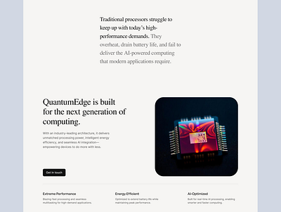 QuatumEdge Landing Page Section design internal landing page tech ui design ux webdesign website