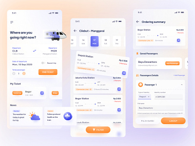 Train Booking App - Exploration 3d booking booking app conceptual flight glass ios minimal seats ticket ticket app train train app travel trip