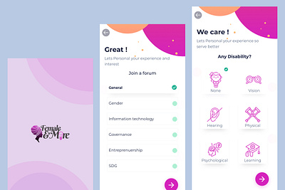 Female and More android mobile mobile app ui ux