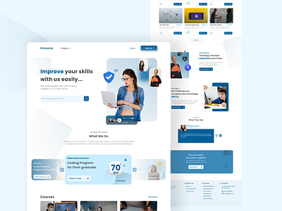 Online Course Blended Learning - Landing Page figma landingpage ui uidesign uiuxdesign ux uxdesign webdesign website