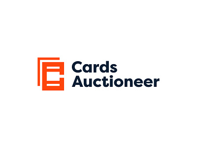 Cards Auctioneer Logo Design auction auctioneer brand branding c letter card deck design hammer icon logo logodesign minimal