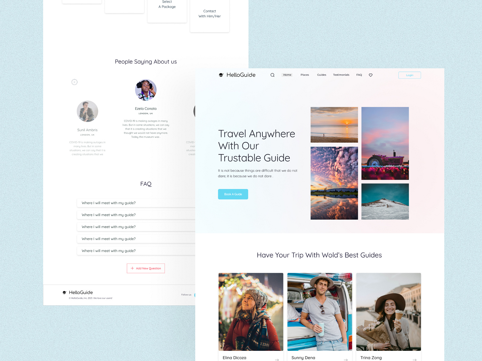 Travel Guide Landing Page by Jannatul Ferdous on Dribbble