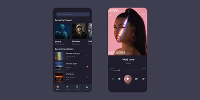 Music Streaming App app design illustration mobile music ui uiux