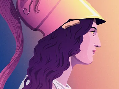 Powerful Women Collectibles - #005 Goddess Athena athena collectible contrast daily art flat design goddess illustration nft nft artist nft collectible nft creator pink portrait purple vector vector illustration women yellow