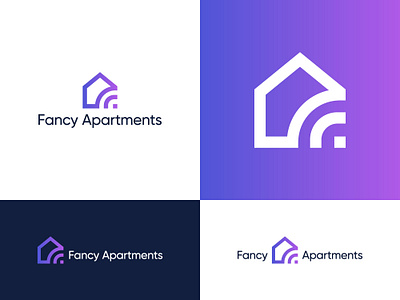 Fancy Apartments Modern Logo Design apartments app logo branding buy sell home design fancy logo find apartment graphic design home logo house logo illustration logo logo design logotype mark minimal modern real estate logo