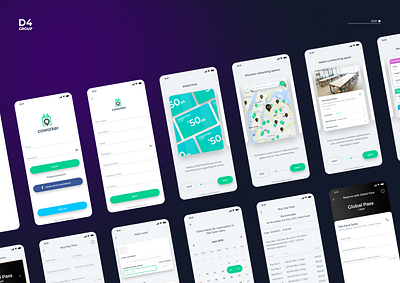 Coworkign Mobile App design illustration logo mobile app mobile ui ui design uidesign ux design uxdesign uxui