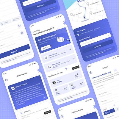 Mobile Exploration - Vaccine Registration App UI app branding design graphic design icon illustration logo typography ui ux vector