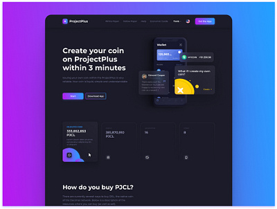 Coin mint landing branding crypto cryptocurrency design figma illustration logo ui uiux vector