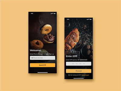 Food Delivery App aesthetics app app ui app ux design e commerce fitness food food app food app ui food app ux food delivery food delivery app login screen minimal mobile otp screen typography ui ux