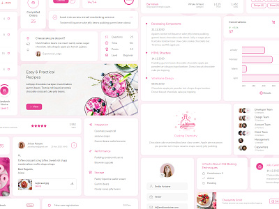 UI Elements chart comment component cta education email form icon illustration interface learning list pink tags ui web web application web design