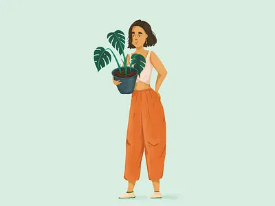 my roomies flat illustration illustration monstera procreate roomie