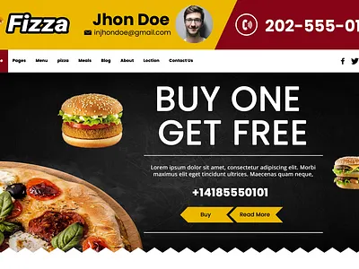 Fizza - Restaurant PSD Teamplate layout psd responsive sell template theme website design website development