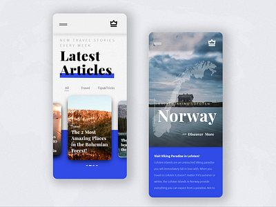 Trave Blog - Mobile UI | knightontrip.com adobe xd mobile ui mobile web travel travel blog travel blog moblile ui web webdesign website