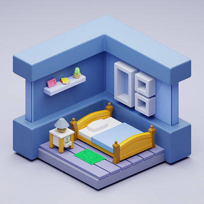 Tiny Room 3d 3d 3droom animation blender design new room tiny room ui design uiux ux design