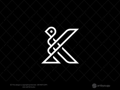 Letter K Bird Logo (for Sale) bird logo branding design graphic design icon illustration k k logo lettermark logo logodesign logoforsale logotype morden premade logo ready made logo symbol unique logo unused logo vector