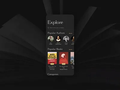 E-Book Mobile App Concept animation antiqua app books app branding concept design edtech education homescreen mobile mobile ui online book reading app typography ui ux