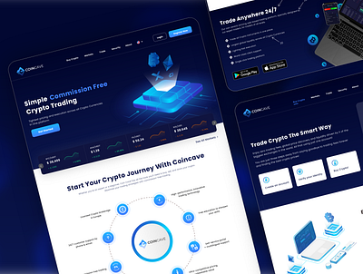 Coin Cave - Crypto trading Web Platform adobe app appdesign bitcoin branding crypto design graphic design illustration logo trading ui uiux webdesign website