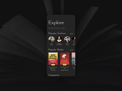 E-Book Mobile App Concept animation antiqua app books app branding concept design edtech education homescreen mobile mobile ui online book reading app typography ui ux