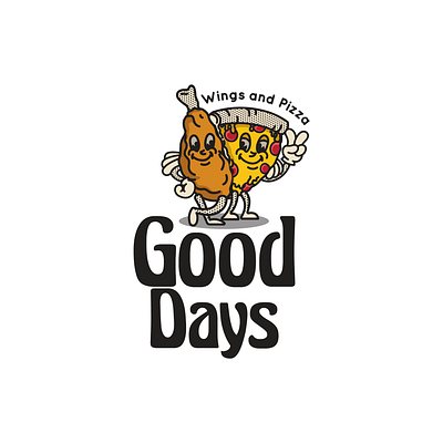 Retro Logo brown character design chicken chicken logo design graphic design illustration logo logo design pizza pizza logo retro retro logo vector wing wing logo wings wings logo yellow