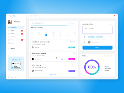 Task Management Dashboard Design dashboard graphic design minimal ui ui design uiux web app